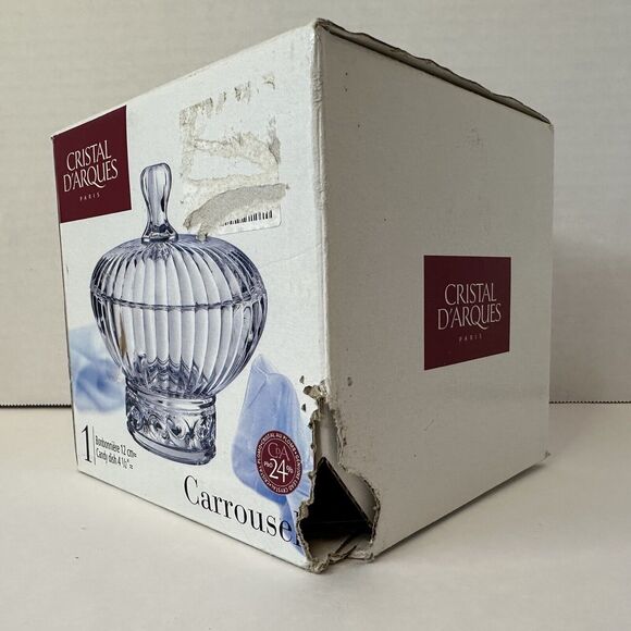 Cristal D'Arques Carrousel 4 1/2" Candy Dish 24% Genuine Lead Crystal Paris - Picture 15 of 16